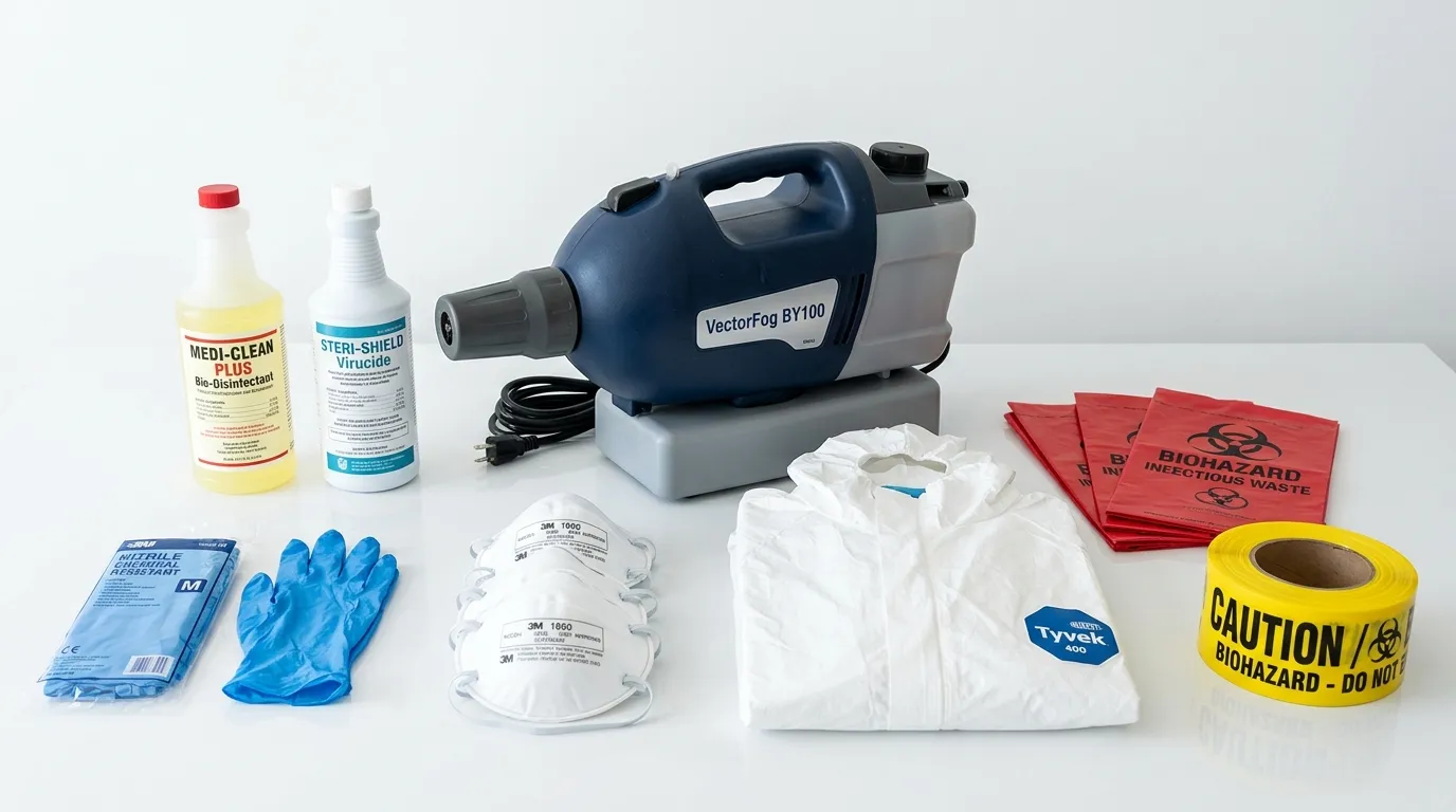 Professional biohazard remediation crew working in Inverness